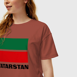 Футболка оверсайз женская Флаг Татарстана, цвет: кирпичный — фото 2