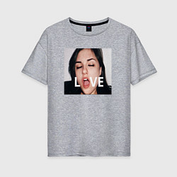 Футболка оверсайз женская Sasha Grey LOVE, цвет: меланж