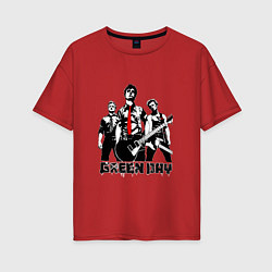 Женская футболка оверсайз Группа Green Day