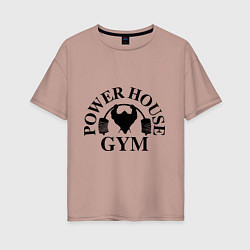 Футболка оверсайз женская Power House Gym, цвет: пыльно-розовый