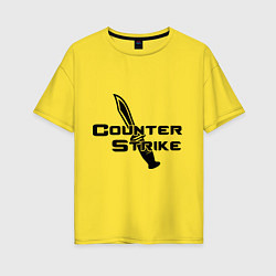 Футболка оверсайз женская Counter Strike: Knife, цвет: желтый