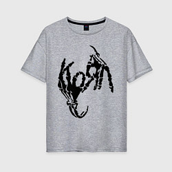 Женская футболка оверсайз Korn bones