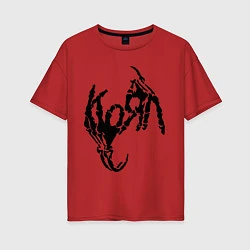 Футболка оверсайз женская Korn bones, цвет: красный