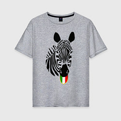 Футболка оверсайз женская Juventus Zebra, цвет: меланж