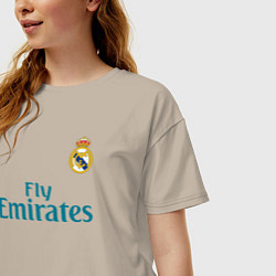 Футболка оверсайз женская Real Madrid: Ronaldo 07, цвет: миндальный — фото 2