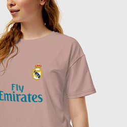 Футболка оверсайз женская Real Madrid: Ronaldo 07, цвет: пыльно-розовый — фото 2