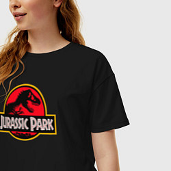 Футболка оверсайз женская Jurassic Park цвета черный — фото 2