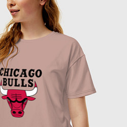 Футболка оверсайз женская Chicago Bulls, цвет: пыльно-розовый — фото 2