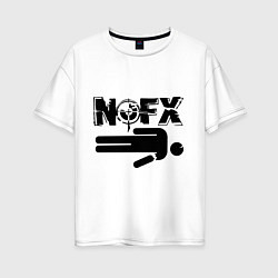 Футболка оверсайз женская NOFX crushman, цвет: белый