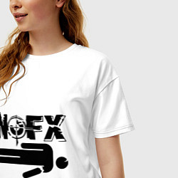 Футболка оверсайз женская NOFX crushman, цвет: белый — фото 2