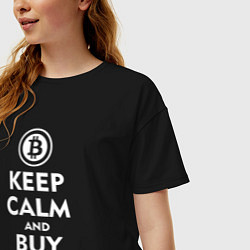 Футболка оверсайз женская Keep Calm & Buy Bitcoin, цвет: черный — фото 2