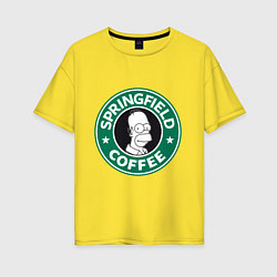 Футболка оверсайз женская Springfield Coffee, цвет: желтый