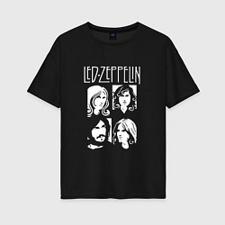 Футболка оверсайз женская Led Zeppelin Band цвета черный — фото 1