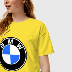 Футболка оверсайз женская Logo BMW, цвет: желтый — фото 2