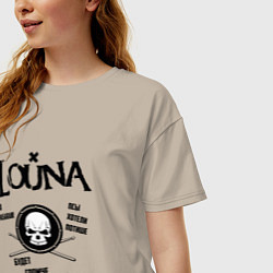 Футболка оверсайз женская Louna: Громче и злей, цвет: миндальный — фото 2