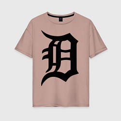 Футболка оверсайз женская Detroit Tigers, цвет: пыльно-розовый