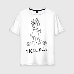 Женская футболка оверсайз Bart: Hell Boy