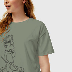 Футболка оверсайз женская Bart: Hell Boy, цвет: авокадо — фото 2