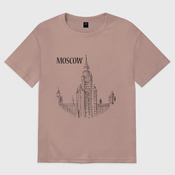 Футболка оверсайз женская Moscow MSU, цвет: пыльно-розовый