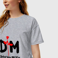 Футболка оверсайз женская Depeche Mode Rose, цвет: меланж — фото 2