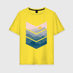 Женская футболка оверсайз Рассвет в горах