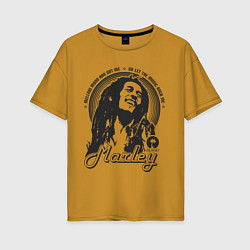 Футболка оверсайз женская Bob Marley: Island, цвет: горчичный