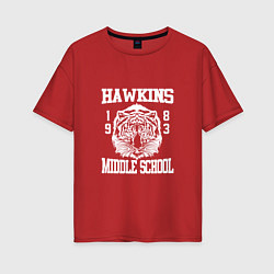 Женская футболка оверсайз Hawkins Middle School