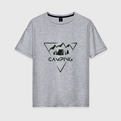 Футболка оверсайз женская Camping, цвет: меланж