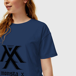 Футболка оверсайз женская Monsta X, цвет: тёмно-синий — фото 2