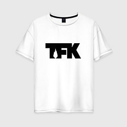 Футболка оверсайз женская TFK: Black Logo, цвет: белый