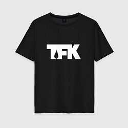 Футболка оверсайз женская TFK: White Logo, цвет: черный