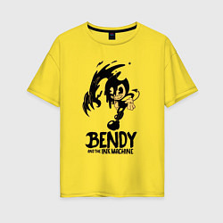 Футболка оверсайз женская Bendy And the ink machine, цвет: желтый