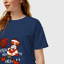 Футболка оверсайз женская Papyrus Undertale, цвет: тёмно-синий — фото 2