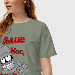 Футболка оверсайз женская Выше нос, кусок мяса, цвет: авокадо — фото 2