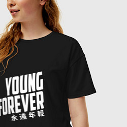 Футболка оверсайз женская Young Forever, цвет: черный — фото 2