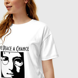 Футболка оверсайз женская Give Peace a Chance, цвет: белый — фото 2