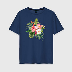 Женская футболка оверсайз Букет цветов
