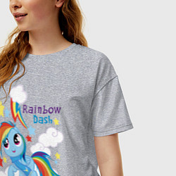 Футболка оверсайз женская Rainbow Dash, цвет: меланж — фото 2