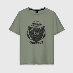 Футболка оверсайз женская Russian Grizzly, цвет: авокадо