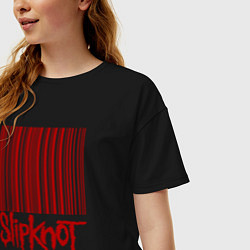 Футболка оверсайз женская Slipknot: barcode, цвет: черный — фото 2