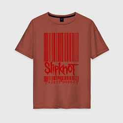 Футболка оверсайз женская Slipknot: barcode, цвет: кирпичный