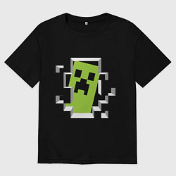 Футболка оверсайз женская Crash Minecraft, цвет: черный