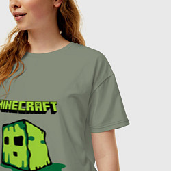 Футболка оверсайз женская Minecraft Creeper, цвет: авокадо — фото 2