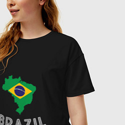 Футболка оверсайз женская Brazil Country, цвет: черный — фото 2