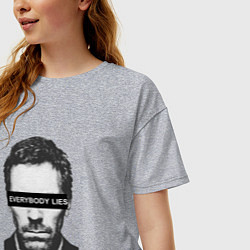 Футболка оверсайз женская Everyboy Lies, цвет: меланж — фото 2