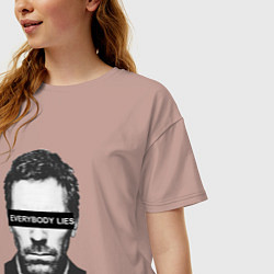 Футболка оверсайз женская Everyboy Lies, цвет: пыльно-розовый — фото 2