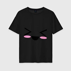 Женская футболка оверсайз Kawaii Face кавайная рожица
