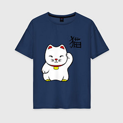 Женская футболка оверсайз Манэки-нэко (Maneki-Neko)