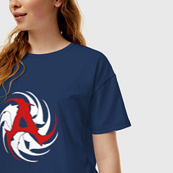Футболка оверсайз женская Amatory Sign, цвет: тёмно-синий — фото 2
