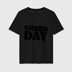 Женская футболка оверсайз Greeen Day: spray style